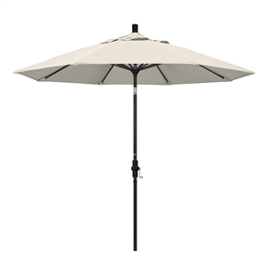 Pemberly Row 9' Bronze Patio Umbrella in Olefin Antique Beige