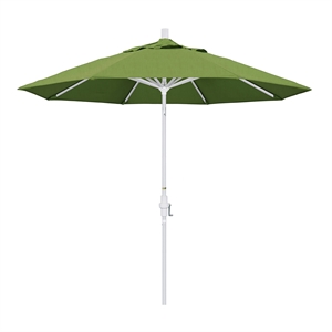 Pemberly Row 9' White Patio Umbrella in Sun-brella 1A Spectrum Cilantro