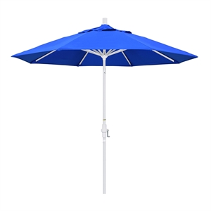 Pemberly Row 9' White Patio Umbrella in Sun-brella 1A Pacific Blue