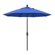 Pemberly Row 9' Black Patio Umbrella in Olefin Royal Blue