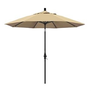 Pemberly Row 9' Black Patio Umbrella in Pacifica Beige