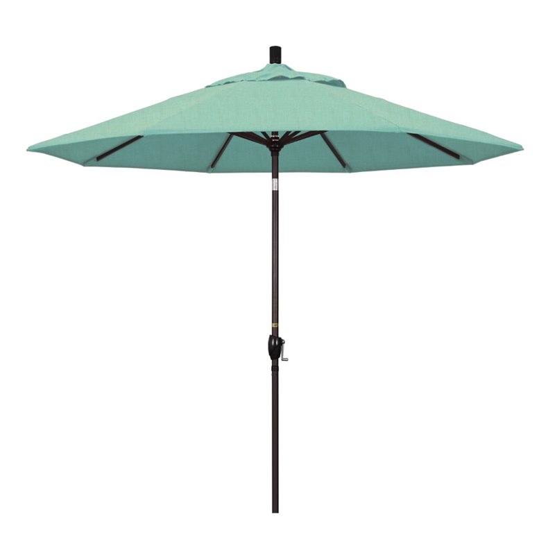 Pemberly Row 9' Bronze Patio Umbrella in Sun-brella 1A Spectrum Mist