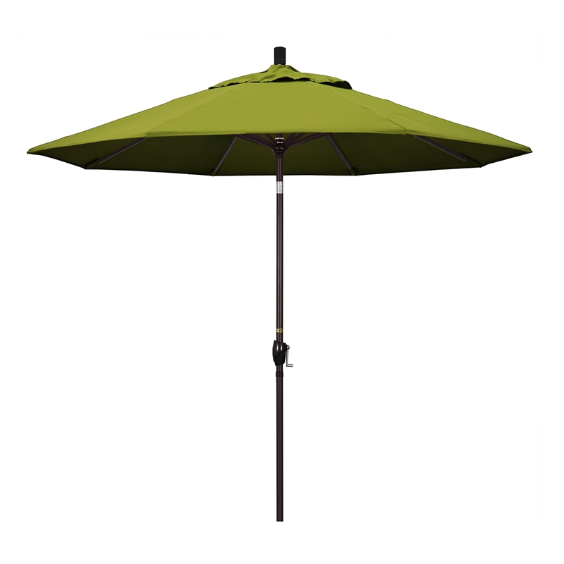 Pemberly Row 9' Bronze Patio Umbrella in Olefin Kiwi