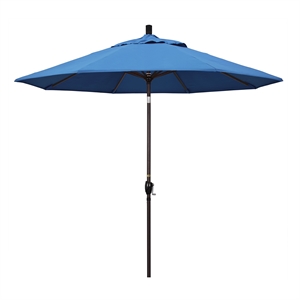 Pemberly Row 9' Bronze Patio Umbrella in Pacifica Capri
