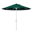 Pemberly Row 9' White Patio Umbrella in Sun-brella 1A Forest Green