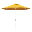 Pemberly Row 9' White Patio Umbrella in Sun-brella 1A Sunflower Yellow