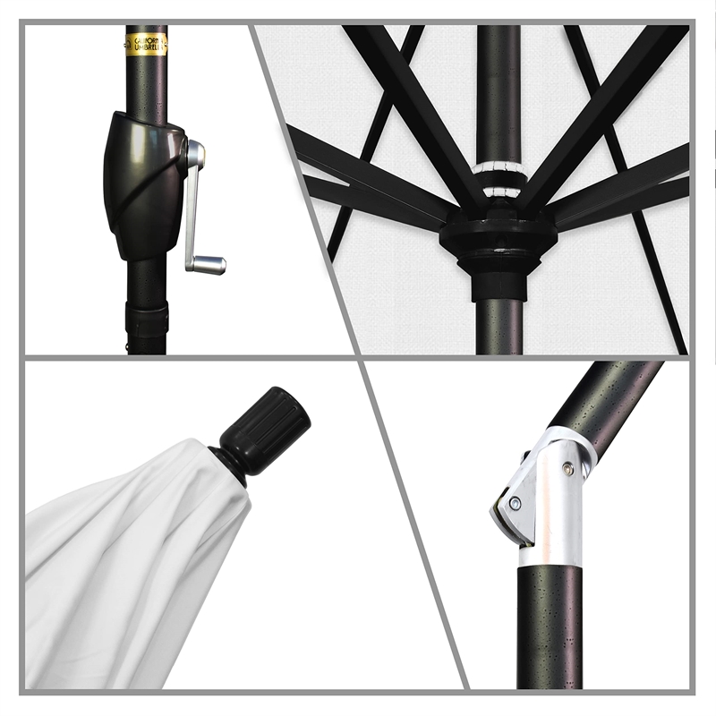 Pemberly Row 9' Black Patio Umbrella in Sun-brella 1A Natural