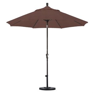 Pemberly Row 9' Bronze Patio Umbrella in Olefin Terrace Adobe