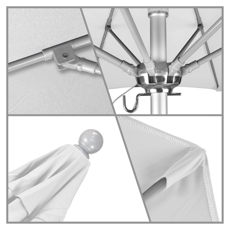 Pemberly Row 6' Silver Market Umbrella in Sun-brella 1A Natural