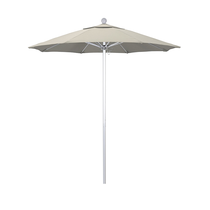 Pemberly Row 7.5' Silver Market Umbrella in Olefin Red