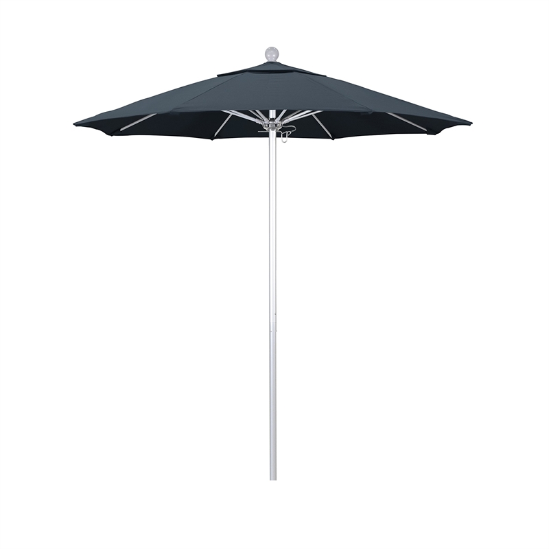 Pemberly Row 7.5' Silver Market Umbrella in Pacifica Sapphire