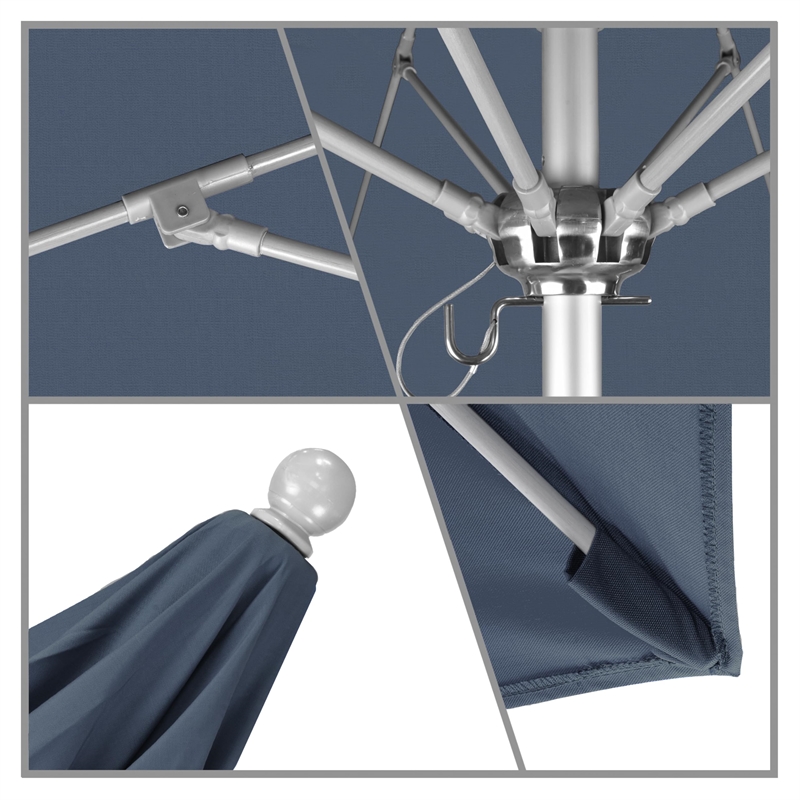 Pemberly Row 7.5' Silver Market Umbrella in Pacifica Sapphire