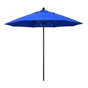 Pemberly Row 9' Bronze Market Umbrella in Sun-brella 1A Blue