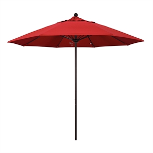 Pemberly Row 9' Bronze Market Umbrella in Jockey Red