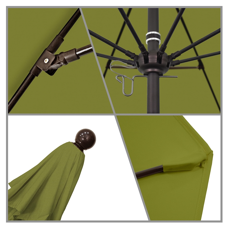Pemberly Row 9' Bronze Market Umbrella in Olefin Kiwi