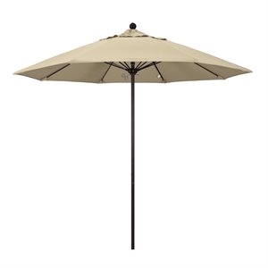 Pemberly Row 9' Bronze Market Umbrella in Pacifica Beige