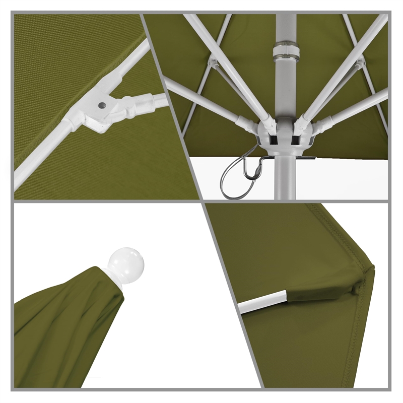 Pemberly Row 9' White Market Umbrella in Sun-brella 1A Cilantro