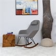 Pemberly Row Mid-Century Modern Tight Back Fabric Rocking Chair in Gray