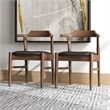 Pemberly Row Faux Leather Black Leather Seat Dining Side Chair (Set of 2)