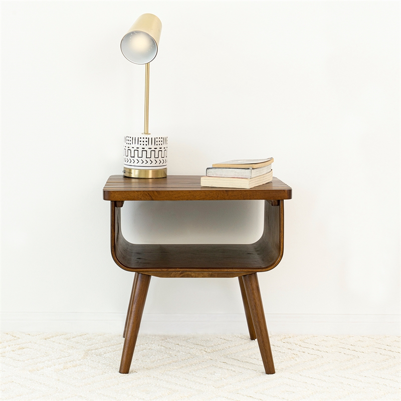 Pemberley Row Solid Wood Dark Walnut End Table Rectangular 21.5