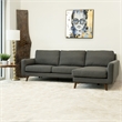 Pemberly Row Mid-Century Modern Sectional Sofa in Gray (Right Chaise)