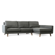 Pemberly Row Mid-Century Modern Sectional Sofa in Gray (Right Chaise)