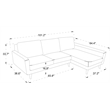 Pemberly Row Mid-Century Modern Sectional Sofa in Gray (Right Chaise)