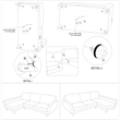Pemberly Row Mid-Century Modern Sectional Sofa in Gray (Right Chaise)