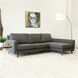 Pemberly Row Mid-Century Modern Sectional Sofa in Gray (Right Chaise)