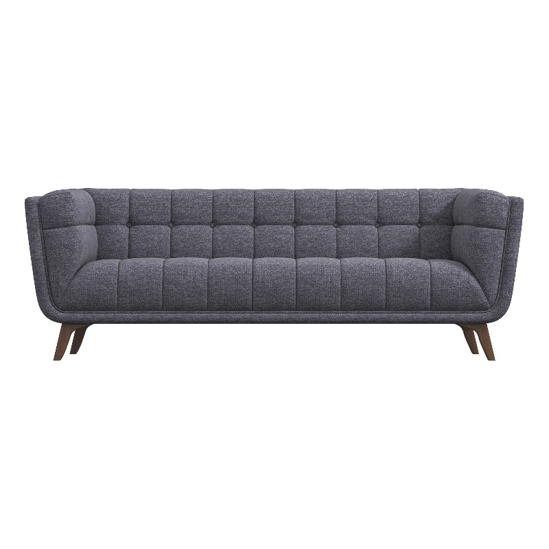Pemberly Row Mid-Century Modern Tufted Back fabric Sofa in Grey