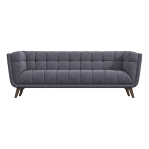 Pemberly Row Mid-Century Modern Tufted Back fabric Sofa in Grey