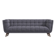 Pemberly Row Mid-Century Modern Tufted Back fabric Sofa in Grey