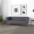 Pemberly Row Mid-Century Modern Tufted Back fabric Sofa in Grey