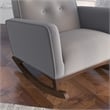 Pemberly Row Tufted Back Microfiber Upholstered Rocking Chair in Light Gray