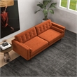 Pemberly Row Mid-Century Velvet Tufted Back Sofa in Burnt Orange