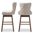 Pemberley Row Fabric Beige Bar Stool Chair Semi-circle Rotating 44.49