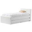Pemberley Row Faux Leather White Twin Platform Bed with Trundle 84.83