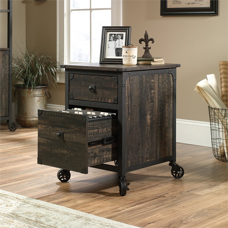 Pemberley Row Engineered Wood Black Filing Cabinet Rectangular Movable 26.58