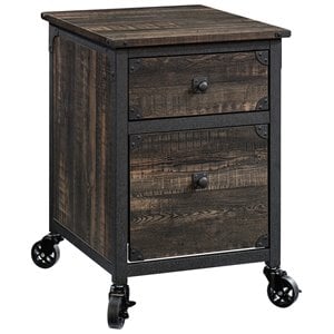 Pemberley Row Engineered Wood Black Filing Cabinet Rectangular Movable 26.58&quot Unassembled