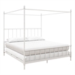 Pemberley Row Metal White Canopy Bed Rectangular 85