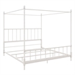 Pemberley Row Metal White Canopy Bed Rectangular 85