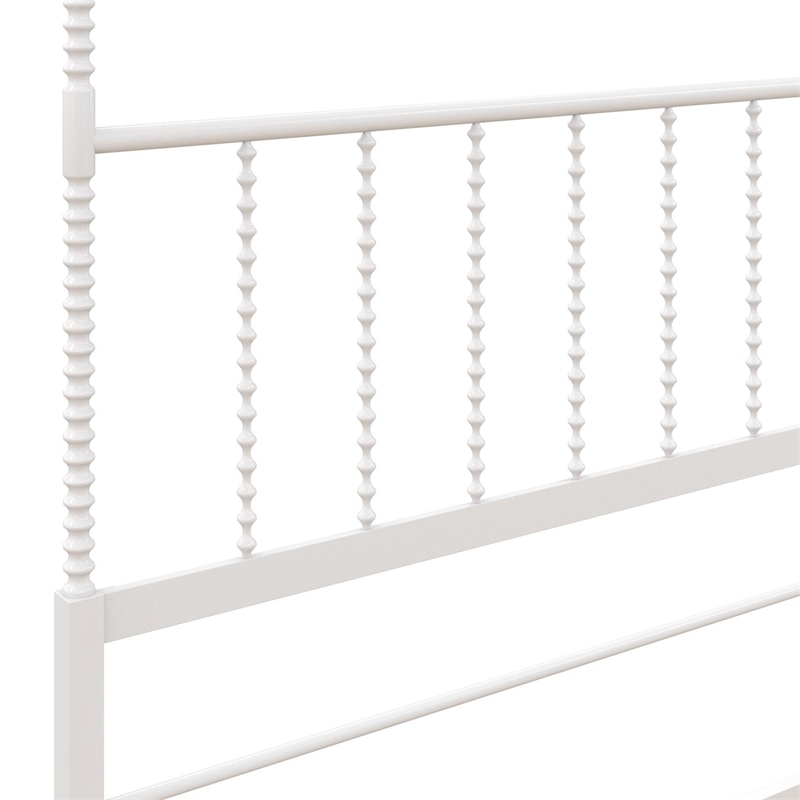 Pemberley Row Metal White Canopy Bed Rectangular 85