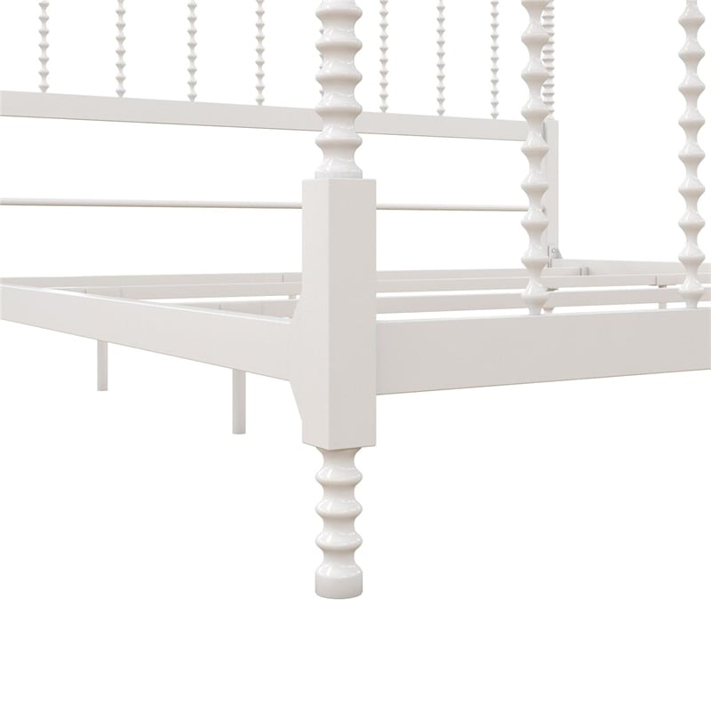 Pemberley Row Metal White Canopy Bed Rectangular 85