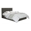 Pemberly Row Modern Tufted Velvet Upholstered Full Size Bed in Gray