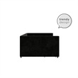 Pemberly Row Modern Velvet/Robust Wood Full Daybed with Storage in Black