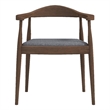 Pemberly Row Fabric Upholstered Dining Chair Gray/Walnut Frame (Set of 2)