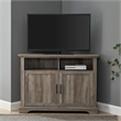 Pemberly Row Farmhouse Wood Corner TV Stand for TVs up to 48