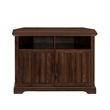 Pemberly Row Farmhouse Wood Corner TV Stand for TVs up to 48