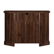 Pemberly Row Farmhouse Wood Corner TV Stand for TVs up to 48
