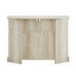 Pemberly Row Farmhouse Wood Corner TV Console for TVs up to 50
